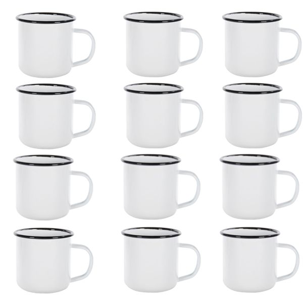 Home Camping Enamel Mug Set of 24 Value Pack - White