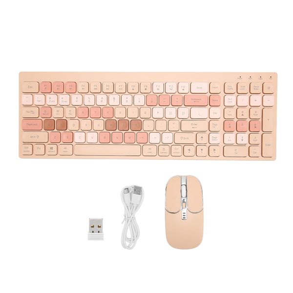 Keyboard Mouse Combo Office Wireless Type C Milk Tea