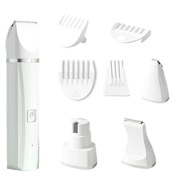4 In1 Pet Hair Clipper Paw Trimmer Nail Grinder Dog Cat Grooming Kit Quiet