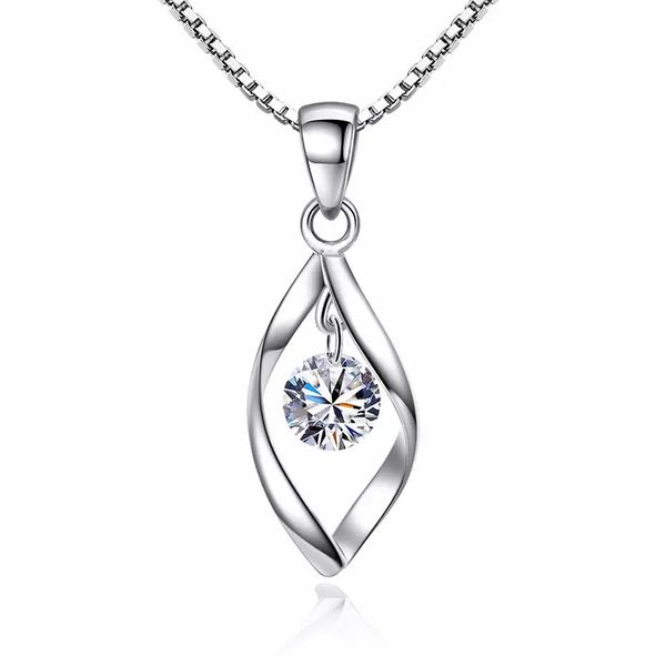 925 Sterling Silver Pendant Necklace with Cubic Zirconia