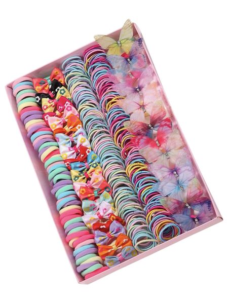 266 Pieecs Girls Multicolored Hair Ties Set, Beautiful Hair Accessories