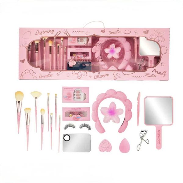 Perfect Canvas Makeup Tool Kit - Complete Pink Beauty Set