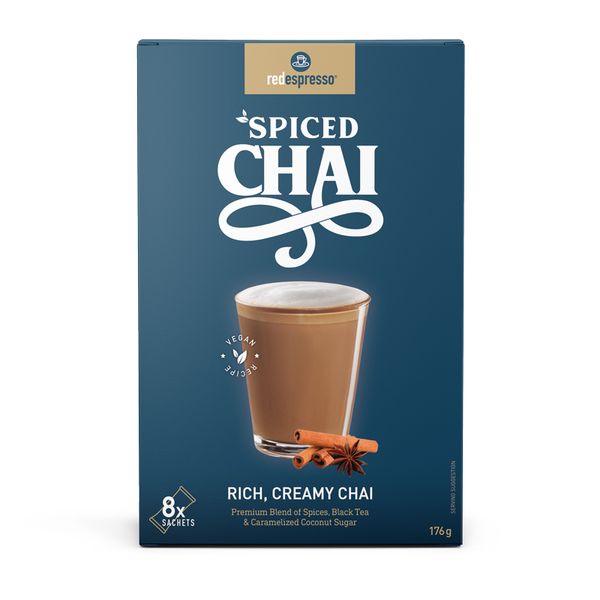 red espresso - Instant Spiced Chai Latte Sachets Vegan friendly 8 x 22g