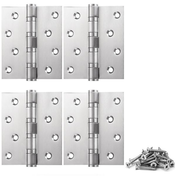 4 Pieces 100mm 304 Door Hinges, Ball Bearing Door Hinge