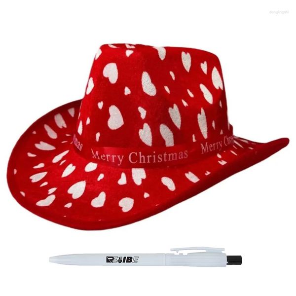 Festive Christmas Themed Merry Christmas Cowboy Hats With ReVibe Pen