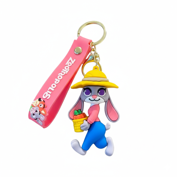 3pc Zootopia Judy Hopps Keychain | Cute Bunny Character Keyring &amp; Bag Charm