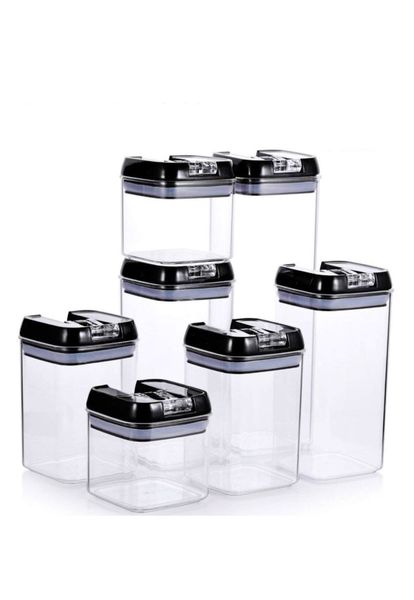 Dream World 7 Piece Container Set Air-Tight Food Storage Containers - Black