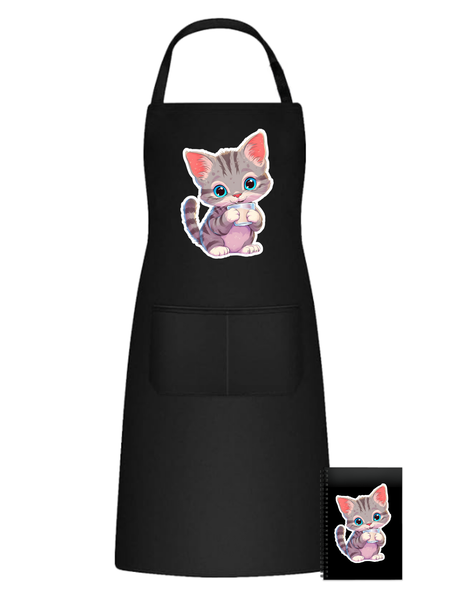 Kitten Cat 16 Kawaii Sticker Theme Aprons Birthday Christmas Gift 502
