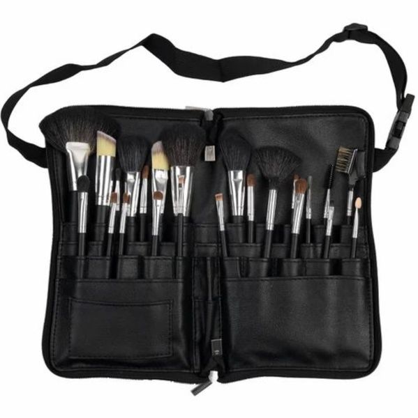 Pocket Professional Cosmetic Makeup Brush Bag with Artist Belt Strap