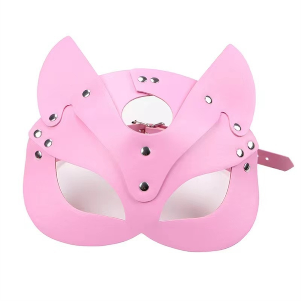 Cats Mask Leather Cats Ears Mask Cosplay Costume Accessory Red