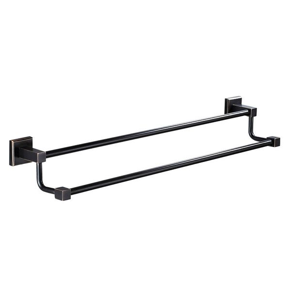 Trendy Taps Premium Bathroom Wall Mounted Blackened SQ Double Towel Rail