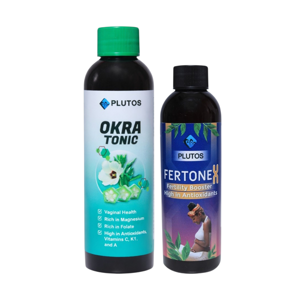 Plutos Women's Fertility Combo - Okra Tonic 200ml + Fertonex 100ml