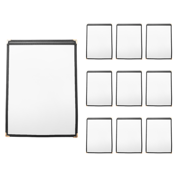 10 Pack Of Menu Covers - Single Page 2 View Fits 8 5 X 11 Inch Paper