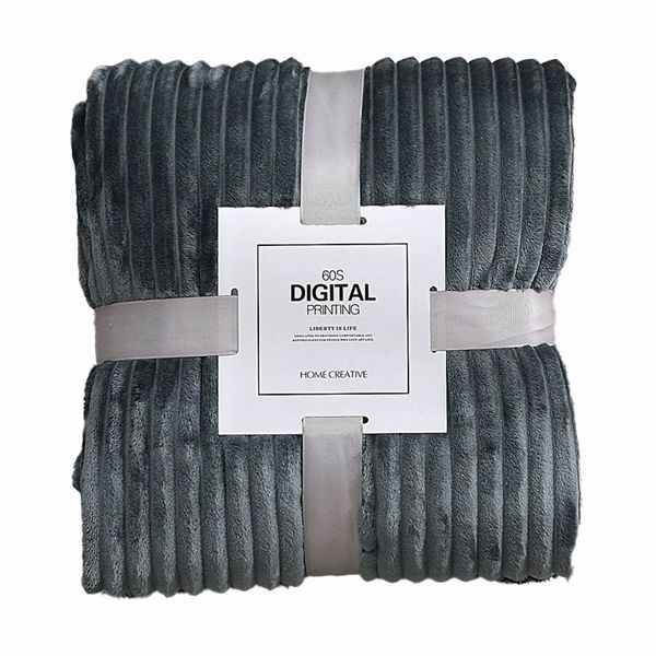 Flannel Fleece Throw Blanket for Sofa Plush Cover for Bed Gift B