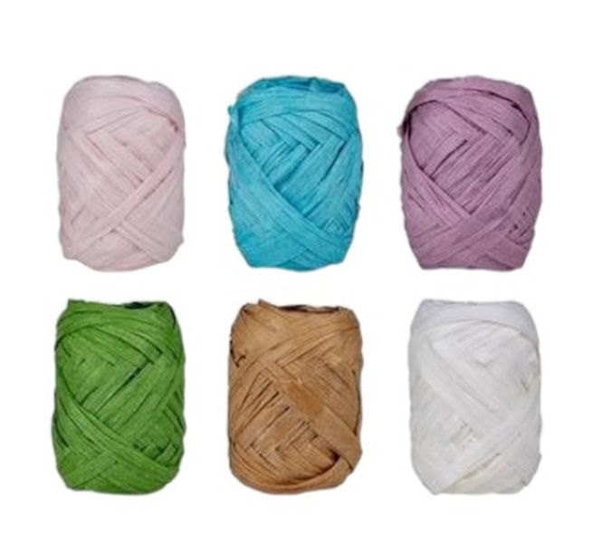 Raffia Paper Coloured (5mmx10m) x 6