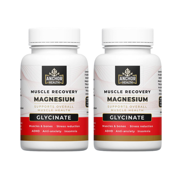 Magnesium Glycinate-High Absorption, Muscle &amp; Sleep Support 60 Capsules x 2