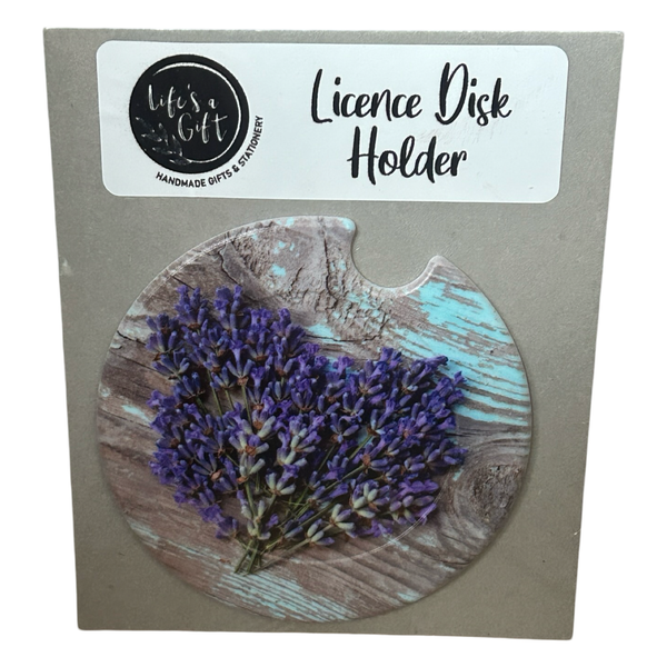 Red and White flower Licence Disk Holder