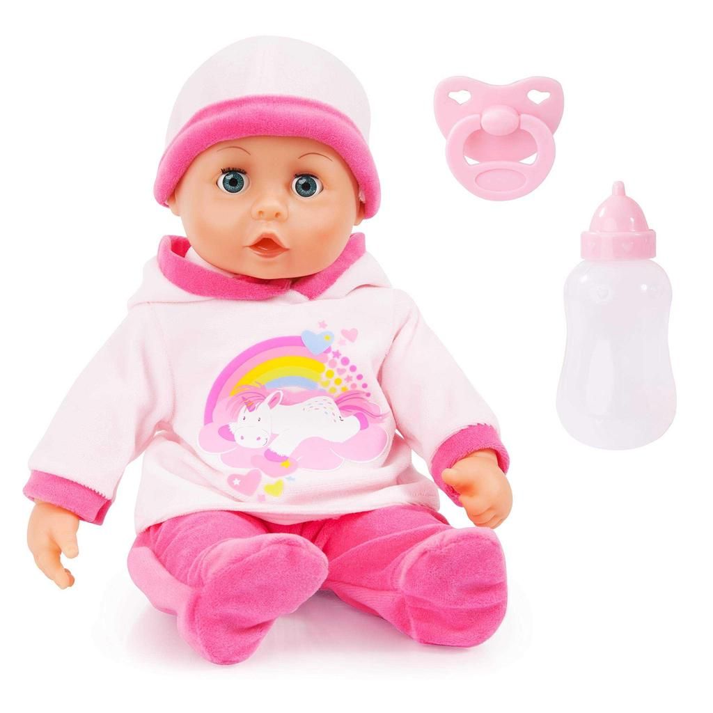 Bayer - First Words Baby Doll with Accessories - Unicorn - Pink - 38cm ...