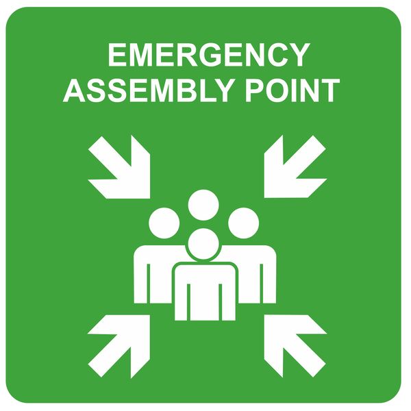 EMERGENCY ASSEMBLY POINT-ABS SIGN (440mm x 440mm)