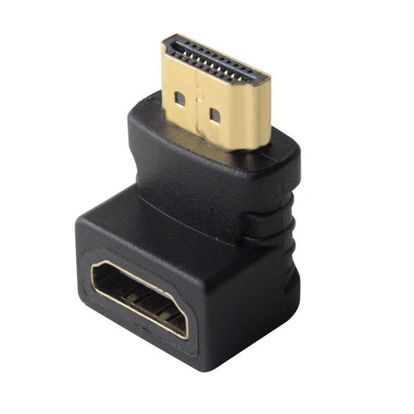 BasicX HDMI 90 Adapter 4K UHD Support, ARC &amp; Ethernet - Gold-Plated, Black