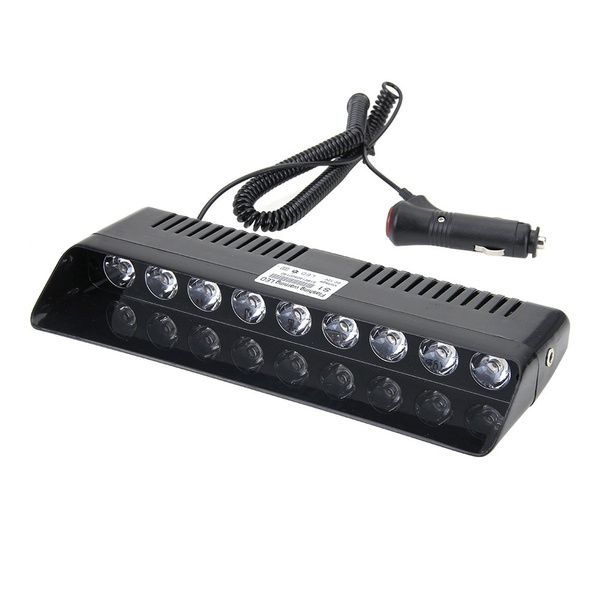 Dash-Mount Emergency Strobe Warning Light - White 9 LED