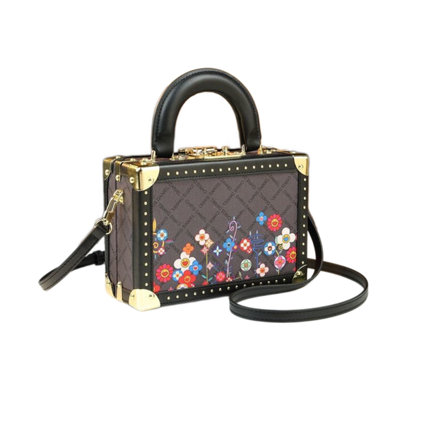 Trendy Designer Box Purse - Chic Patterned Shoulder Crossbody Bag