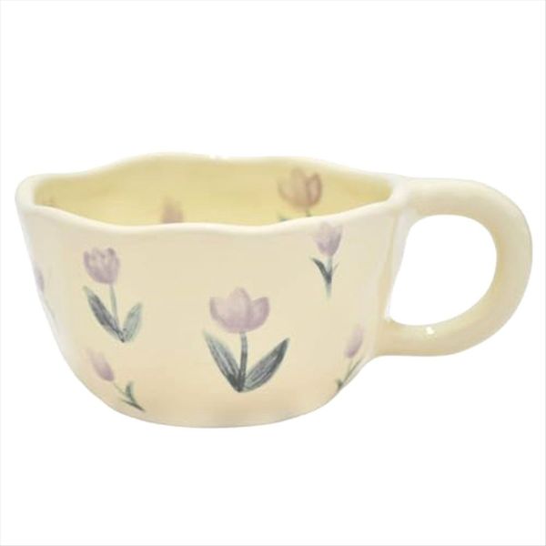 Elegant Floral Ceramic Mug Coffee Cup With Flower Decorations 250Ml A