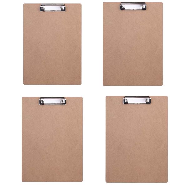 Stationery A4 Hardboard Durable Wooden Clipboard Set Of 4 -31.9cm