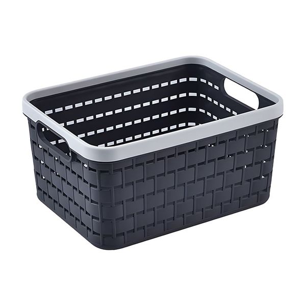 Multipurpose Woven Plastic Home Storage or Laundry Basket Medium