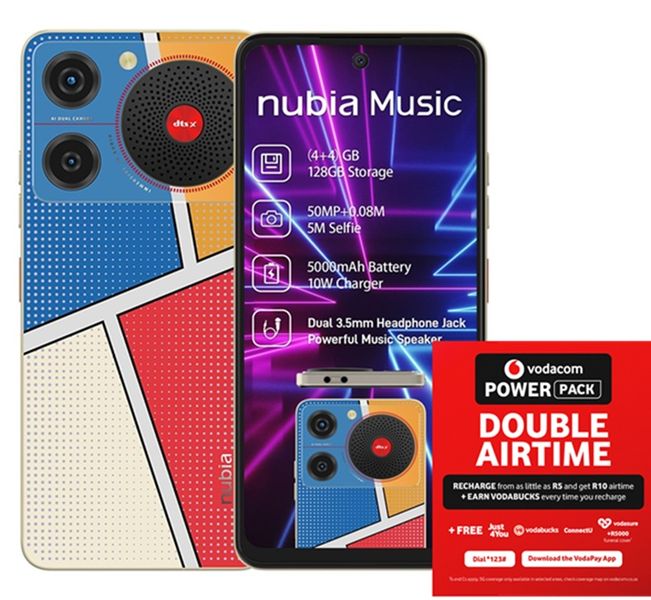 Nubia Music 128GB Dual Sim - Pop Art + Vodacom SIM Card Pack