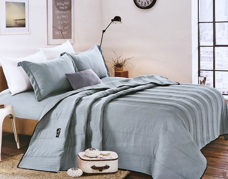 King Size Pre-Washed Quilt Set - 4-Piece Polyester
