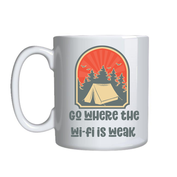 Weak wifi Mugs for Adventure Lovers Trendy Graphic Cup Birthday Present 014