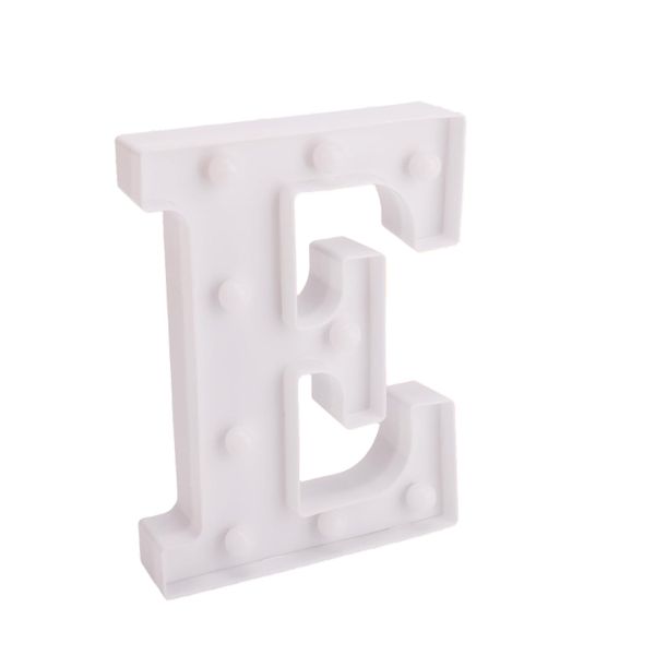 White Plastic Wall Mount 22 cm LED Letter E