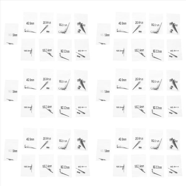 54 Pieces Ear Tapers Full Kit Acrylic Earring Stretcher Tunnel (Black)