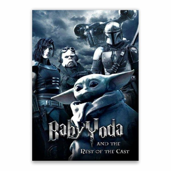 Baby Yoda And The Rest Of The Cast Poster - A1