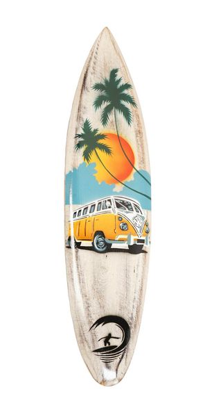 Surfboard Wall Hanging Decor - Wave Rider Sun Kombi Yellow 10cm x 40cm