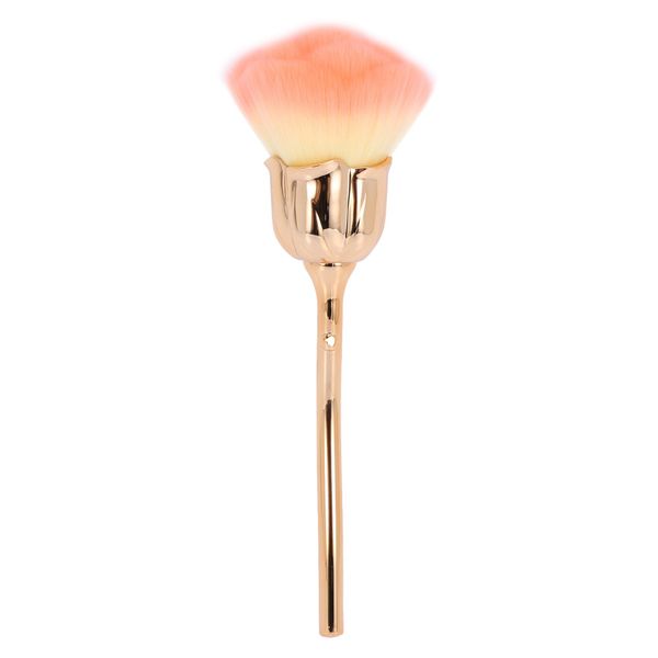Nail Dust Brush Pink Rose Brush Nail Art Cleaning Brush(Gold)