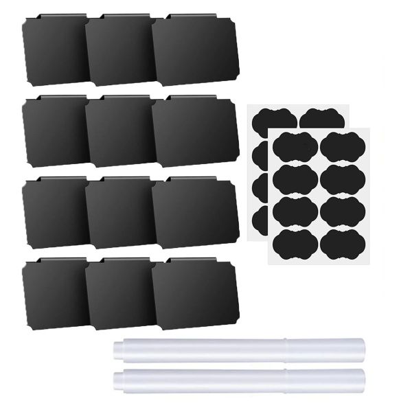 12Piece Basket Labels Clip On For Storage Bins With Tag Stickers Marker Pen