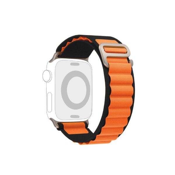 Alpine Style Loop Strap to fit 42/44//45/49mm Apple Watch - Orange black