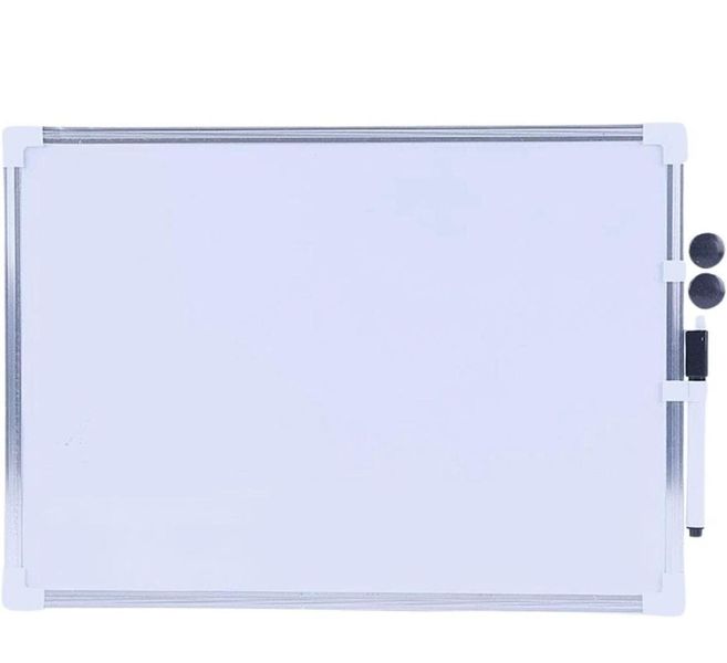 White Board Double Sided WIth Marker And 2 Magnetic Button 30x40Cm