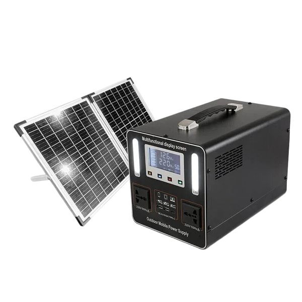 220V1000W SolarPortablePowerStation,1000WH EmergencyBattery Camping&amp;Outdoor