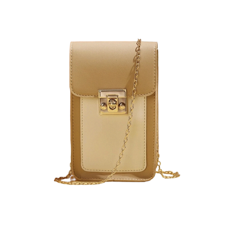 Earthette Small Accordion Shoulder Bag in Camel