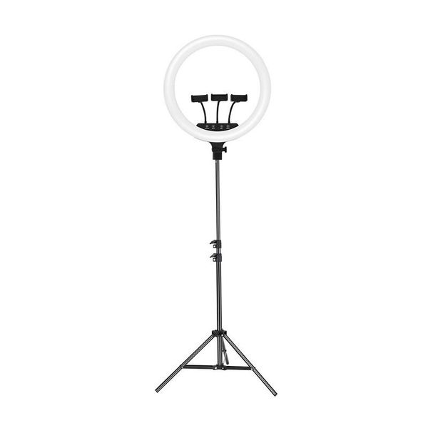 Professional 18 Inch LED Ring Light with 2M Tripod and 3 Phone Holders