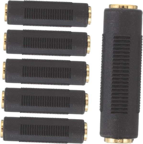 6pcs Stereo Female to Female Audio Adapter Dual Connector for Headphone
