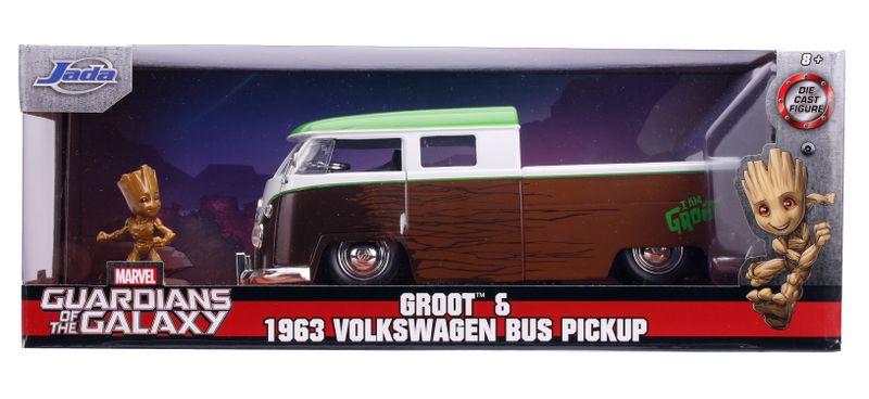 Jada 1963 Bus Truck 1:24 with Groot Figure