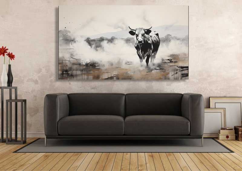 Canvas Wall Art - Bull Inkblot Impressions - IM1189