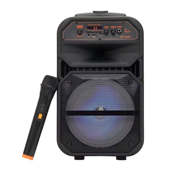 BT-2081 - Wireless Bluetooth Speaker With Microphone &amp; LED Lighting - Black
