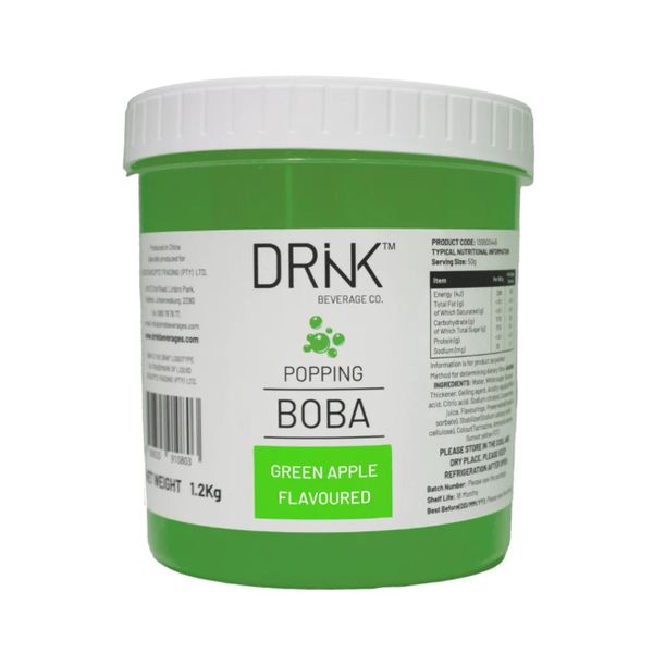 DRNK Popping Boba Green Apple 1.2kg - Fruity Burst Beads