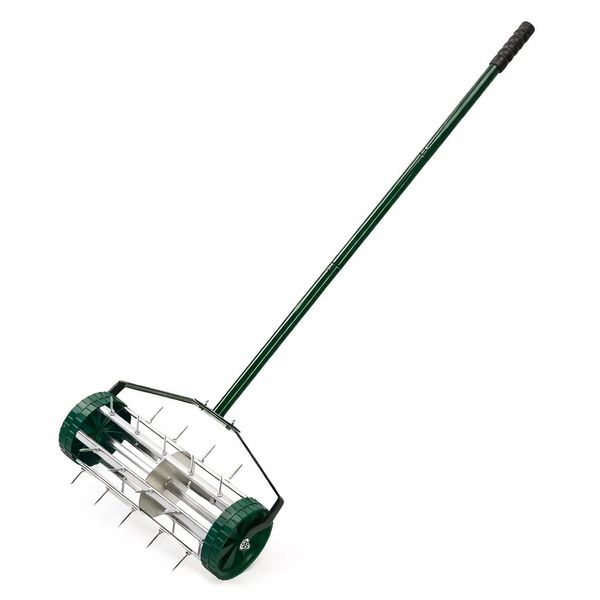 YB Sparkle Push-Style Manual Lawn Aerator with Reinforced Spikes