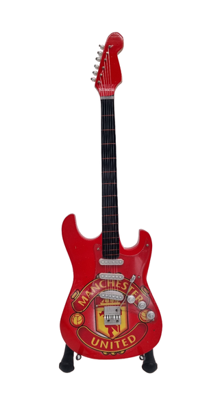 Mini Wooden Guitar Ornament - Manchester United